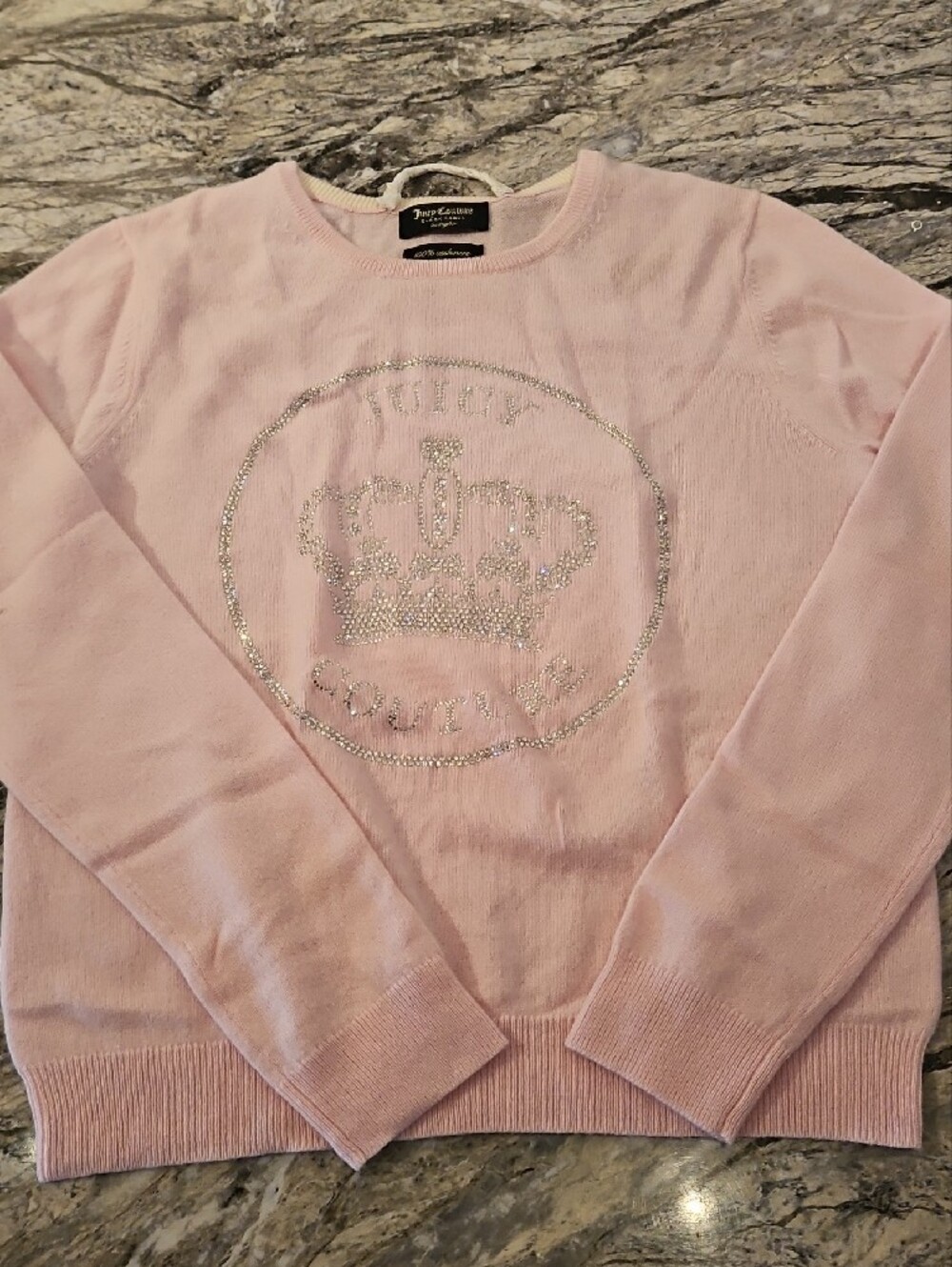 Juicy Couture Light Pink Swarovski Cashmere Sweater - Picture 3 of 6